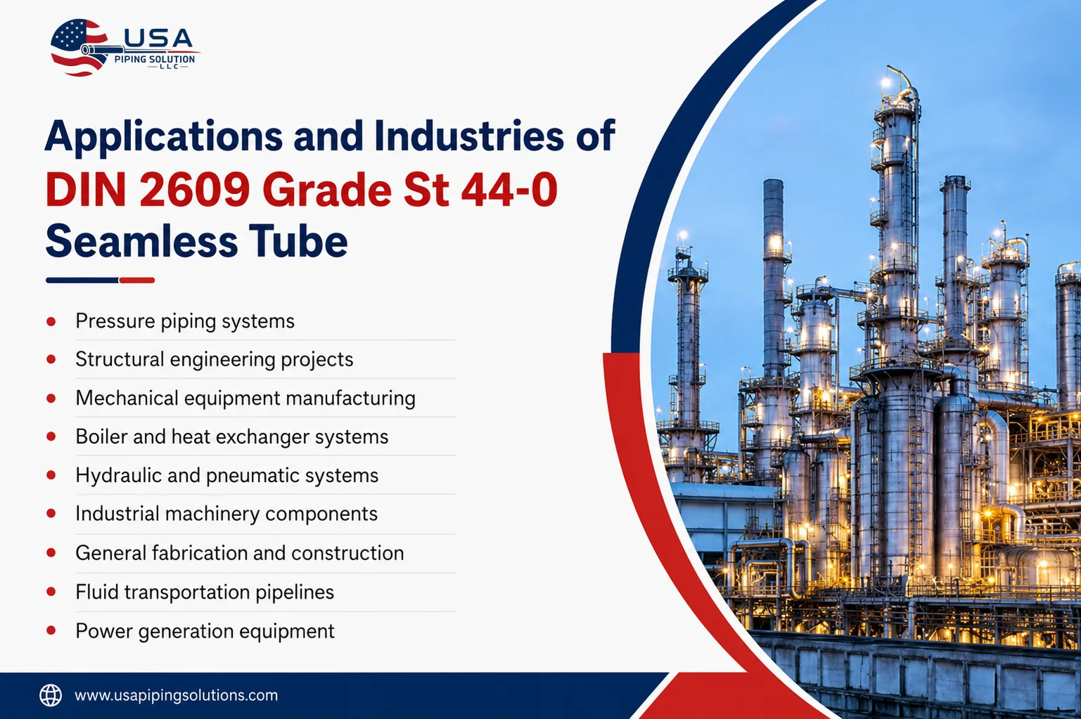 Applications and Industries of DIN 2609 Grade St 44-0 Seamless Tube